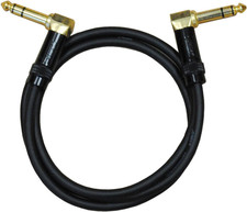 E25103 1/4" TRS Right Angle to 1/4" TRS Right Angle 3 Feet Cable