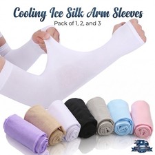 3 Pairs Cooling Arm Sleeves Cover UV Sun Protection Sports Outdoor For Men Women