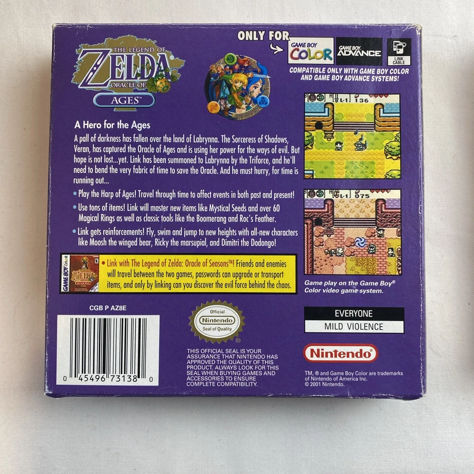 Legend of Zelda Oracle of Ages (Nintendo Game Boy Color, 2001) Originalverpackt - Bild 3 von 4
