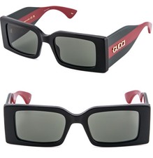 GUCCI Gg1860S 1860 Black Green Web Stripe Classic Logo Sunglasses 001 Authentic