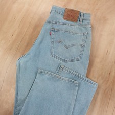 vtg 90s LEVIS 550 fit relaxed tapered jeans 40x30 light wash denim faded skate