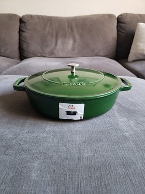 Staub Enameled Cast Iron Braiser/Sauté Pan - 11'', 4Q, Basil Green - NEW Read...