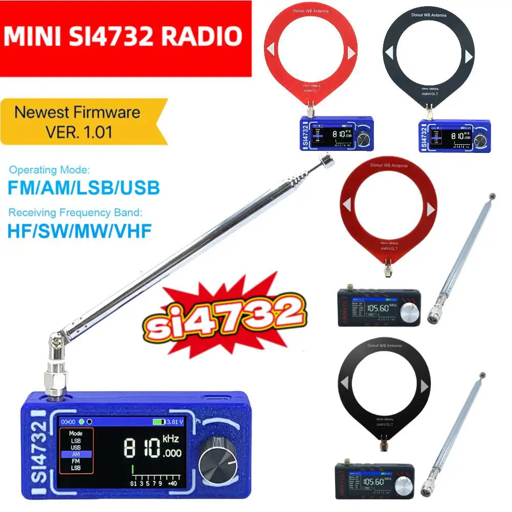 Upgraded Version AMNVOLT ATS MINI PRO SI4732 0.5-108mhz Full Band