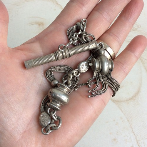 Chaine de Montre CHATELAINE en Argent XIXème Montre Gousset - Bild 4 von 6