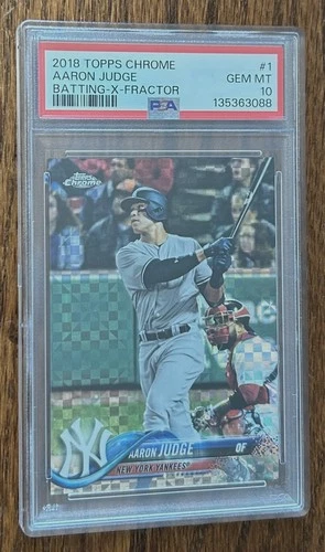 2018 Topps Chrome Aaron Judge X-fractor PSA 10 GEM MINT New York Yankees