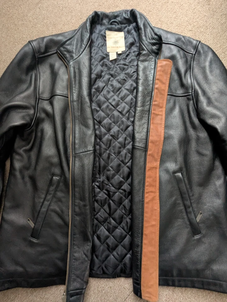 The Territory Ahead  Black Leather XLarge Bomber Jacket Men’s Motorcycle - Image 3 of 4