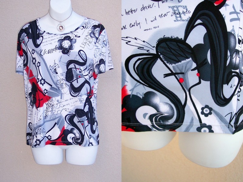 Unique anime manga SOFT top tee shirt size M L 10 12 Asian Urban Street blouse