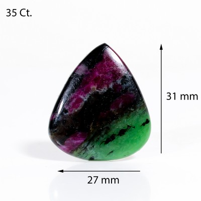 35 Ct. Natural Pear Ruby Zoisite Wire Wrapped Cabochon Pendant Supply 31X27X4 mm
