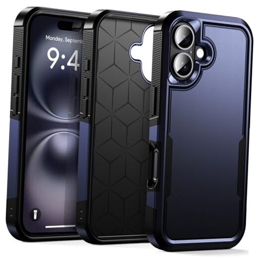 for iPhone 16 Case, [Shockproof] Military Grade Proof Protection Blue