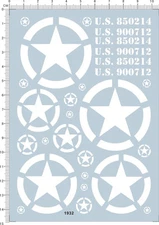 U.S Army star U.S.850214 900712 Model kit Water Decal
