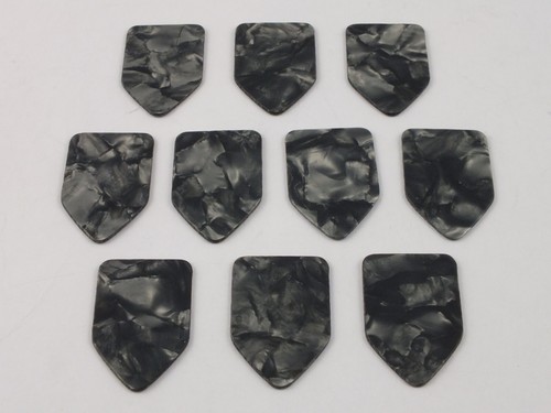PENTAGON PLECTRUMS Bert Weedon style 10 Black Pearl Celluloid Picks Thin 0.5mm - Picture 3 of 6