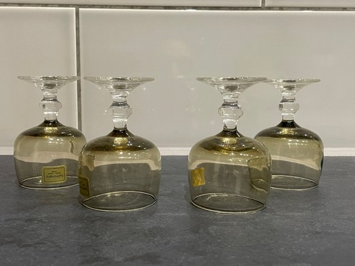 Luminarc Cordial Liqueur Stemmed Style Glasses - Smoked Style Tint Set of 4 - Picture 3 of 6