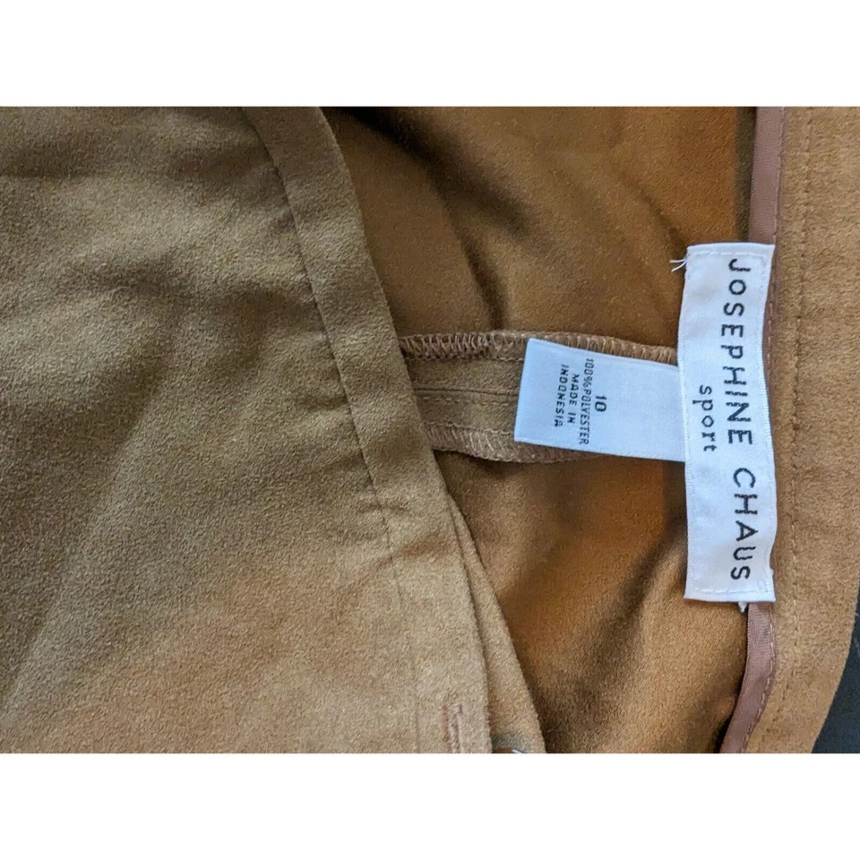 Josephine Chaus Sport Womens Sz 10 A Line Maxi Skirt Faux Suede Brown - Image 3 of 3