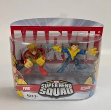 2007 Hasbro Super Hero Squad Marvel Comics Pyro & Iceman 2 Figure Set