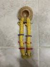 Vintage Cowboy Straw Sun Hat Blonde Braids Door Decor Bathroom Girls Goody Clip — photo 2