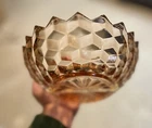 Vtg Pink Relish Serving Tray Dish Bowl Divided Depression Glass Cubist Jeanette