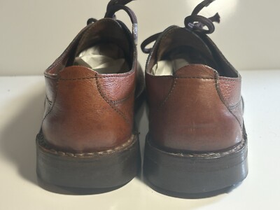 Bata Square Toe Oxfords Brown Leather Lace up Shoes 42 EU 9  display picture 1