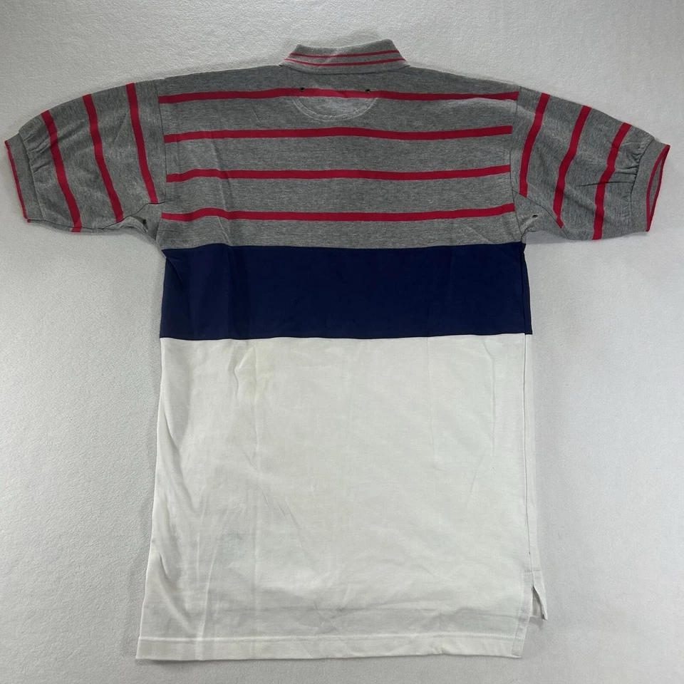 NWT Gant Rugger Men's Small Polo Shirt Original Pique White Striped Colorblock - Image 3 of 4