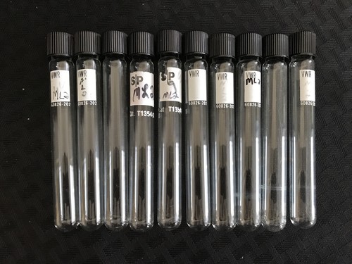(10) Laboratory Glass 11mL Reusable Culture Tube w/ 15-415 Screw Cap 16 x 100mm
