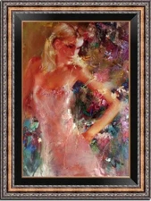 Handmade Oil Painting art impressionism female girl on canvas 24"X36"
