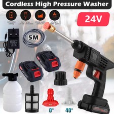 Portable 2 Battery Cordless Car High Pressure Washer Jet Water Wash Cleaner Gun