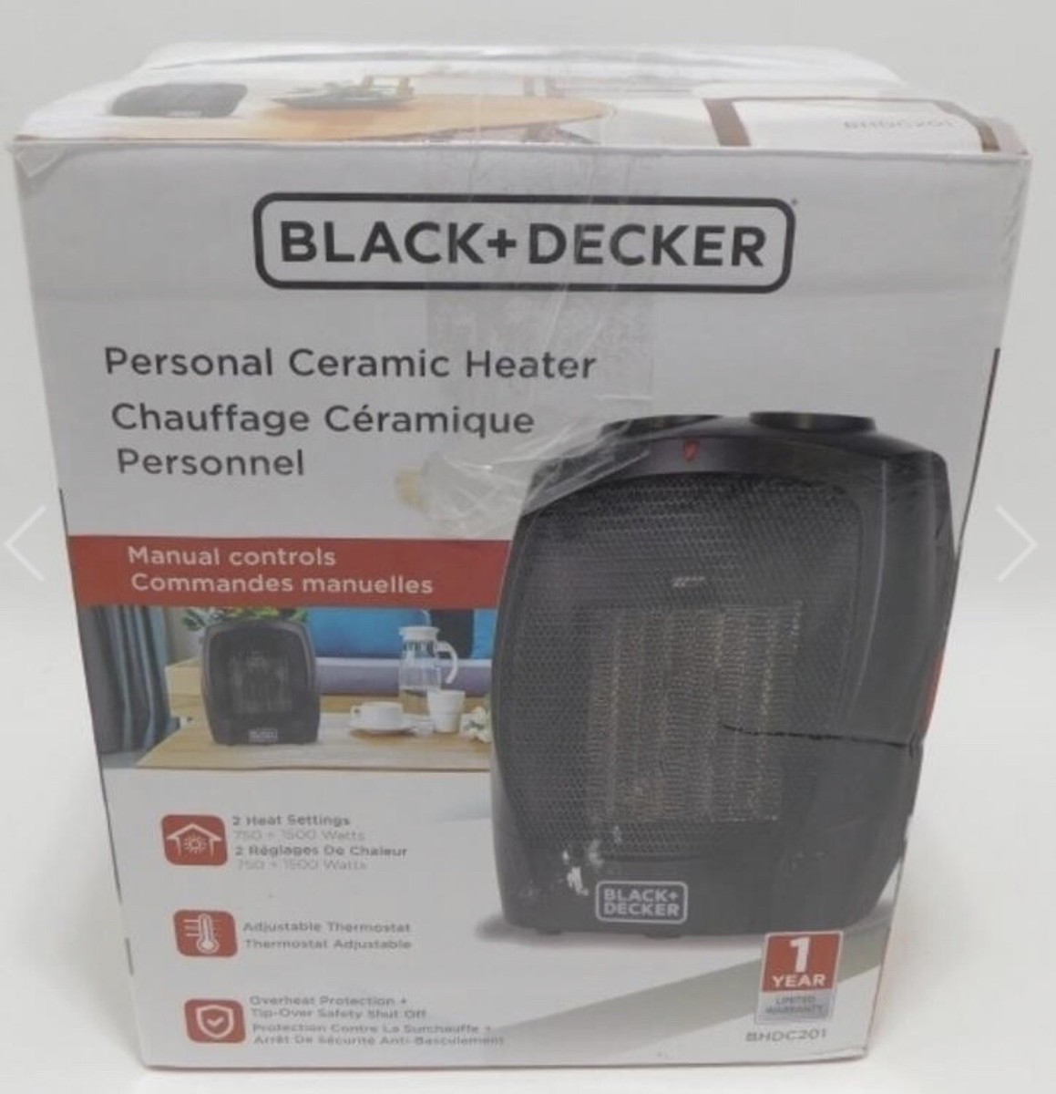 BLACK+DECKER Personal Ceramic Indoor Heater Black