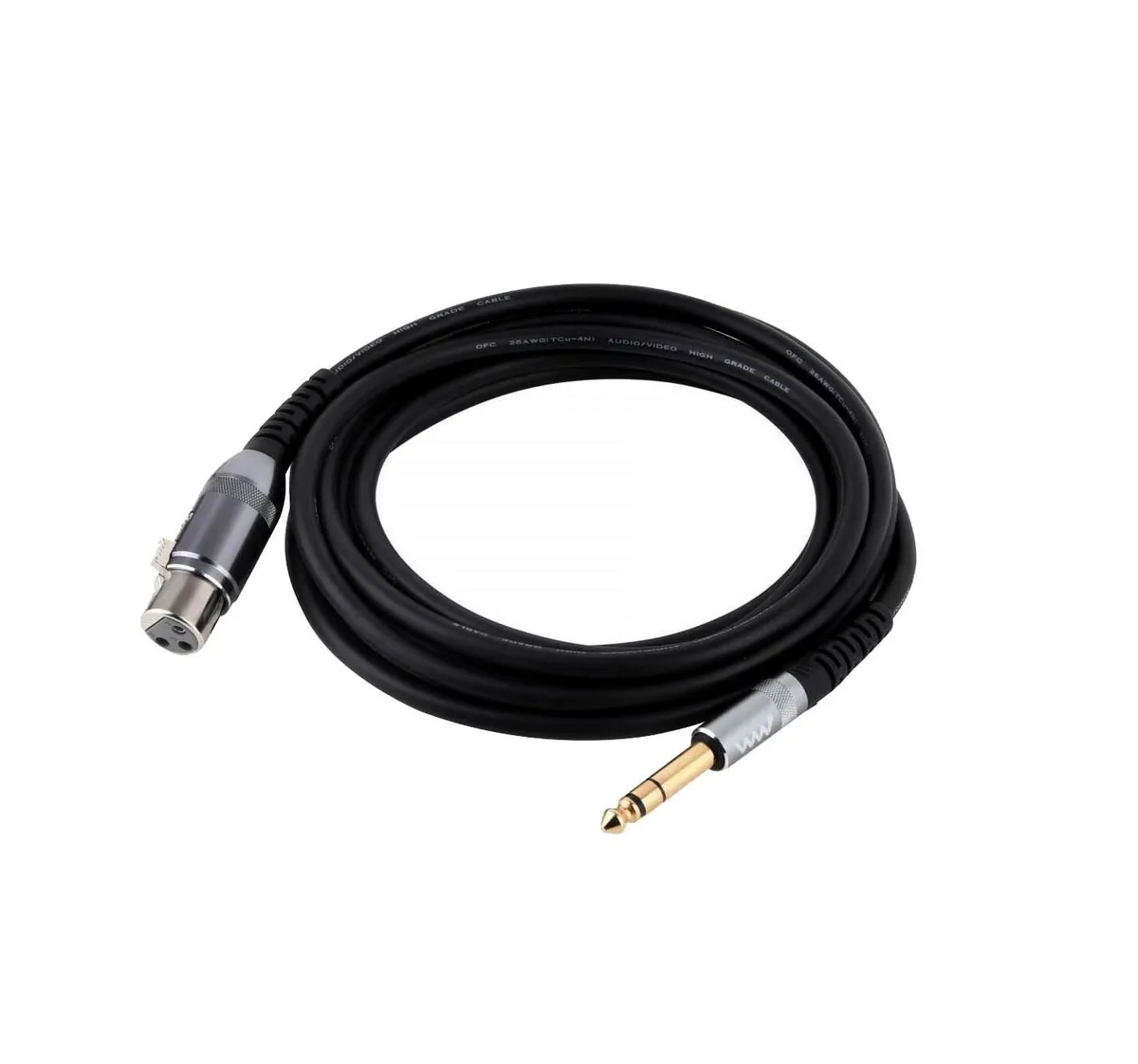 XLR Female to 1/4 Inch (6.35mm) TRS Male Jack Microphone Cable 1