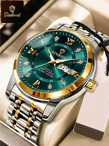 Orologio Uomo Impermeabile Analogico Quarzo Calendario Cinturino Acciaio Inox Marca Lusso - Foto 8 di 26