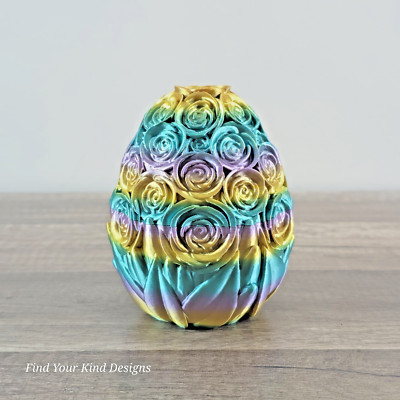 3D Printed Rose Egg for Mini Prints or for surprise gifts Easter Decor 4.25 in