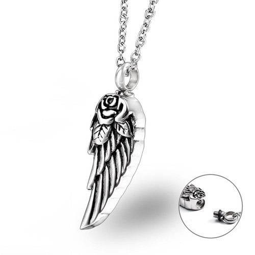 Angel Wings Cremation Ash Urn Pendant 