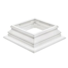 Falda de poste de vinilo de dos piezas Federación de vinilo blanco de 5" x 5"