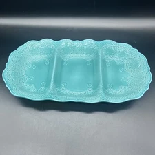 Home Interior Ego 3 Section Serving Tray Teal Made In Italy