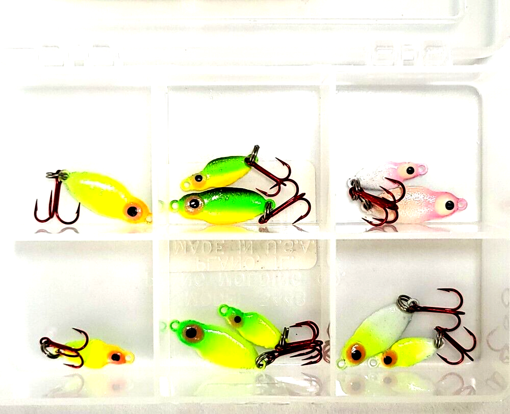 Lindy ValuPack MultiColor TechniGlo 12pc Glow Ice Fishing Kit with