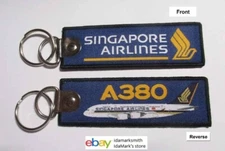 SINGAPORE AIRLINES SQ TAG KEYCHAIN 2012 Key Chain 4.25" Long Airbus A380 Blue