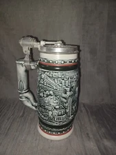 AVON Beer Stein Train Orient Express 1982 handcrafted in Brazil 8" tall