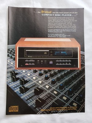 McIntosh MCD 7000 CD player promo advertisement 1986 ''the best sound yet''
