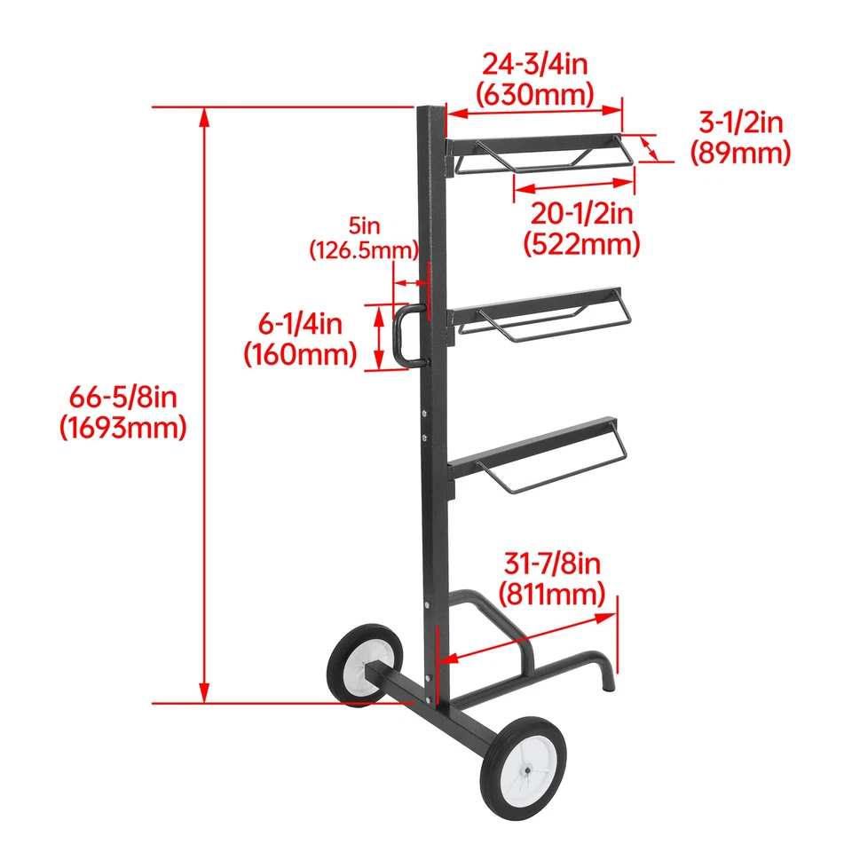 3 Tier Saddle Rack Stand w/ Wheels Portable For Western Horse Pad Rack Storage - Image 2 of 4
