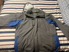 American Eagle Mens XL AE Xtreme SnowBoarder Jacket Polar Fleece Lined Blue/Gray