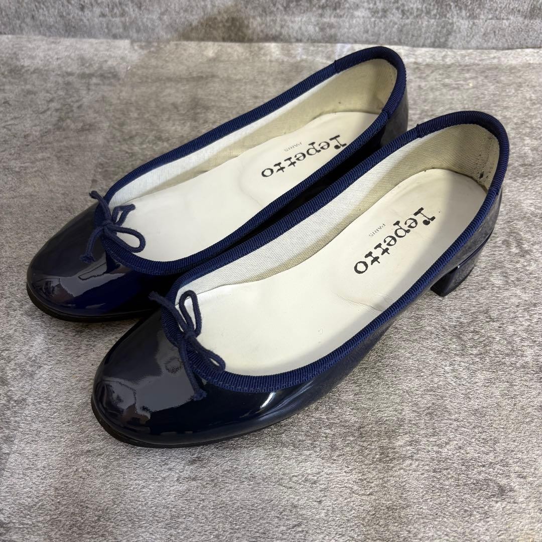 Rare Repetto Camille Ballet Flats Patent Leather Navy EU35 22.5cm