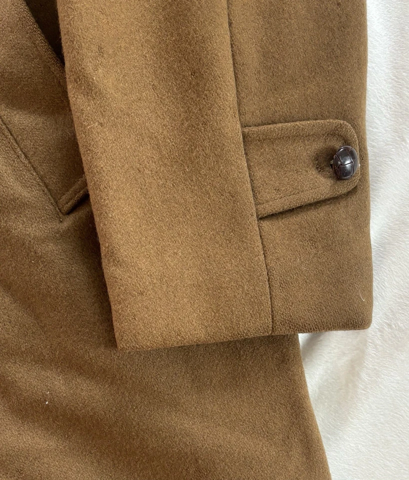 brown Vintage 70s western heavy wool sherpa lined over car coat faux fur 42 L - Image 2 of 4