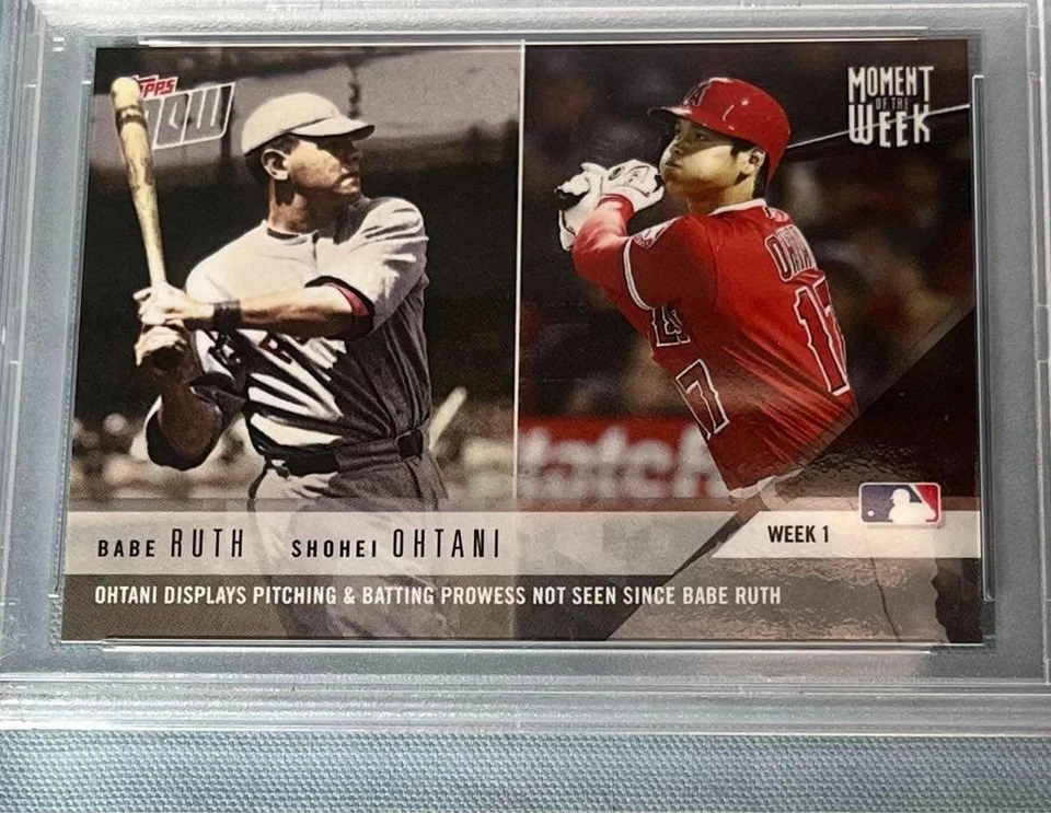 PSA 10 Shohei Ohtani Babe Ruth Collaboration Rookie Card Topps Now MOW1 Japan - Image 2 of 4