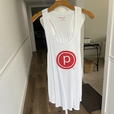 Pure Barre White Racerback Tank Top Size Medium Logo Retail $38 NWT