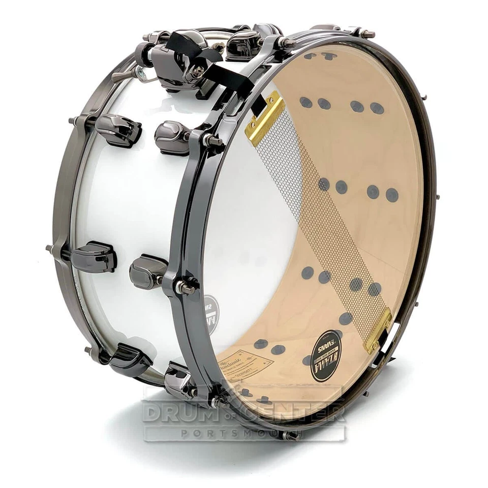 Tama Starclassic Maple Snare Drum 14x6.5 Piano White Lacquer w/Black Hardware - Image 2 of 3