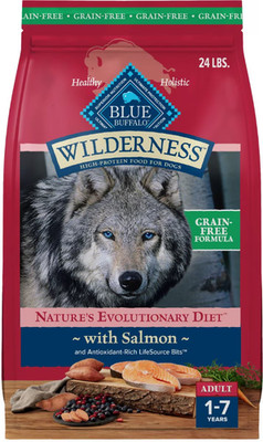 Blue Buffalo Wilderness Adult Grain-Free Formula with Salmon Dry Dog Food, 24 lb
