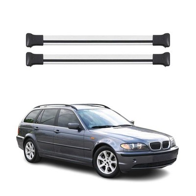 FLY Model Dakdrager Bagagedrager Compatibel Met BMW Serie 3 E46 Touring 1999 2005 Spoorstaven Grijs Aluminium 2 Staven