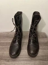 Born Boots Women's Livingston Dark Brown  Leather Toe Combat Fold Over size 9.5M