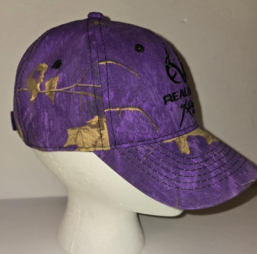 New Reeltree Purple & Brown Leaf Camo Hunt Unisex Cap Hard Bill Adjustable Strap - Picture 6 of 17