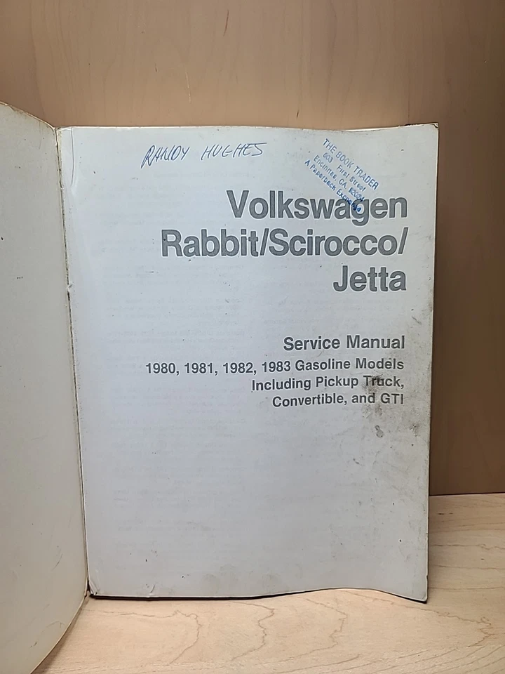 Volkswagen Rabbit Scirocco Jetta Service Manual 1980-1983 Gas Models 1981 1982 - Image 2 of 4