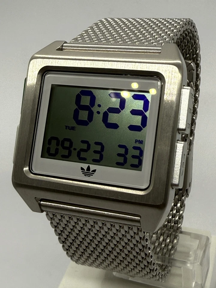 RELOJ DIGITAL ADIDAS HOMBRE Z013244-00 PLATA ACERO INOXIDABLE ESTILO RETRO-UT Foto 2 de 4