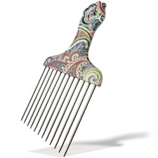 Stainless Steel Professional Hair Styling Pick Comb, Ideal for Afro and Curly Ha